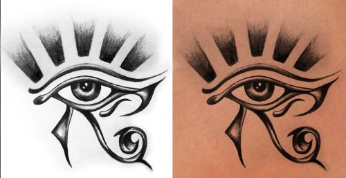 Awful Grey Ink Horus Eye Tattoos Designs